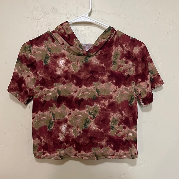 Tie-Dye Crop Top with Hood - Picture 1 of 3